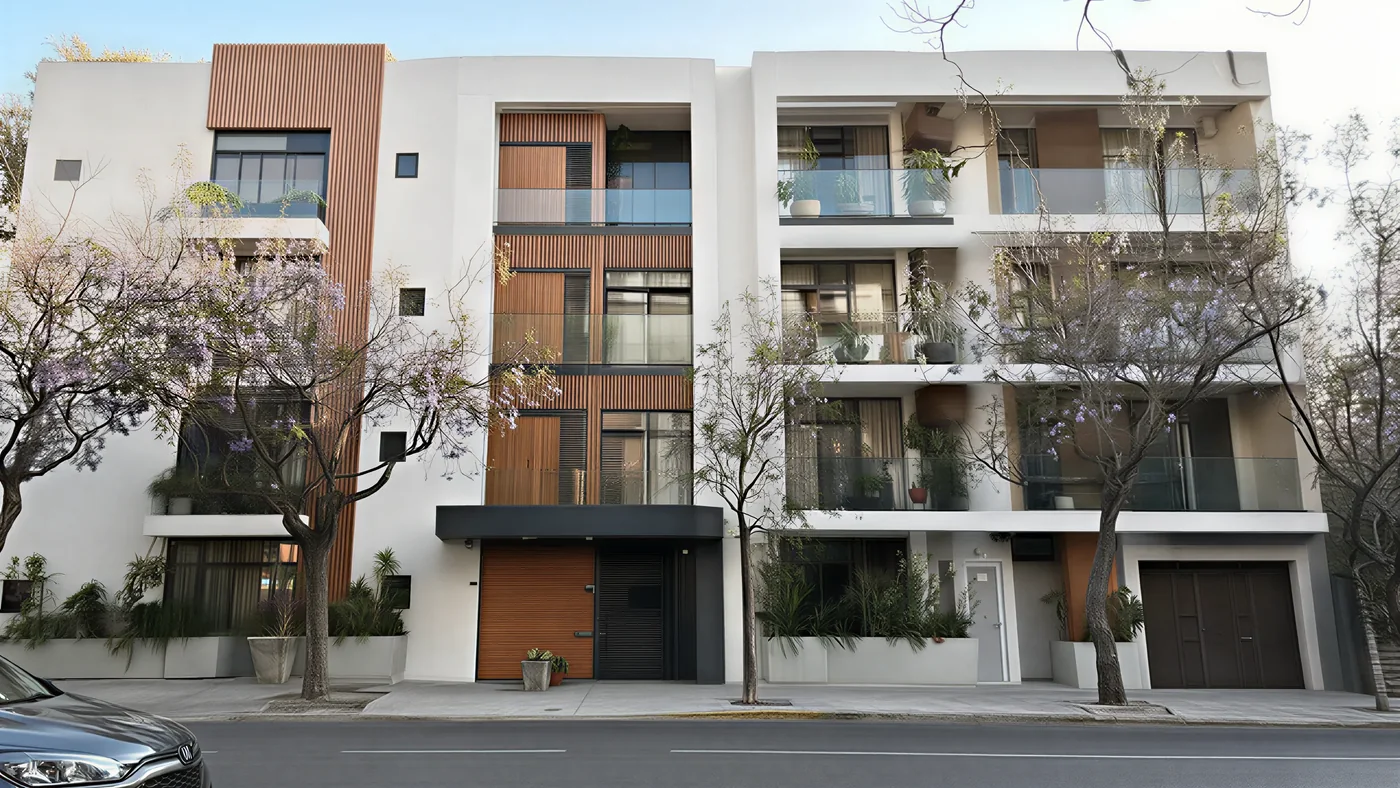 Fachada de edificio de departamentos